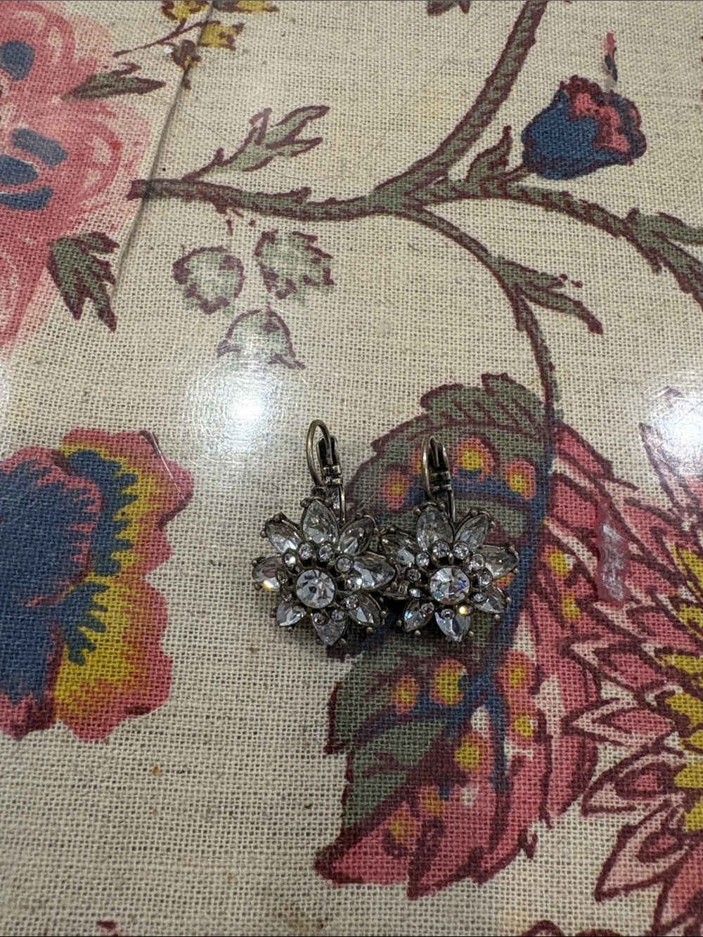 Chloe + Isabel Clear Crystal Floral Drop Earrings